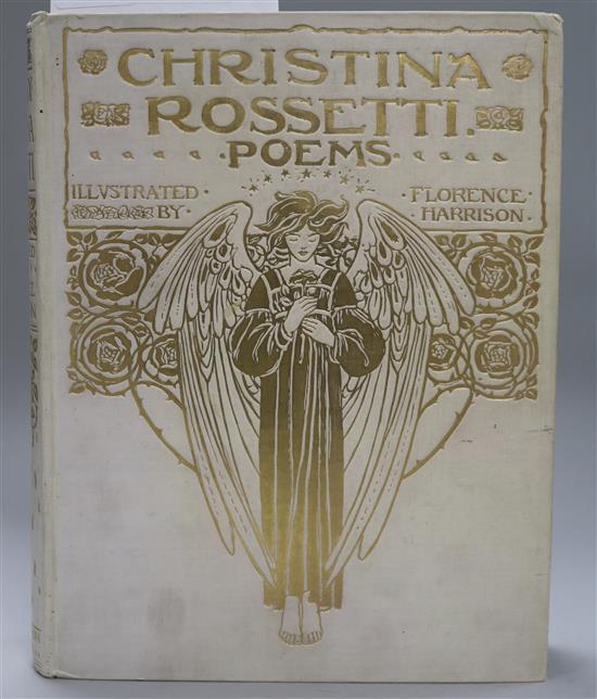Christina Rossetti poems, illustrated by Florence Harrison, one colour plate lacking